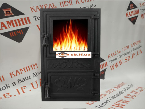 Дверцята чавунні пічні «Fiona» Дверцята чавунні пічні Iron Fire Дверцята для печі зі склом 305х510 мм, КАХЕЛЬ. ПЕЧІ. КАМІНИ, м.Івано-Франківськ