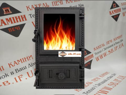 Чавунні пічні дверцята Aventa від бренду Iron Fire зі склом 295х500 мм, КАХЕЛЬ. ПЕЧІ. КАМІНИ, м.Івано-Франківськ
